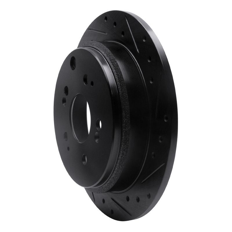 Honda Odyssey Brake Rotor (1) - Rear Right - R1 Concepts - Drilled & Slotted - Black - `05-`10